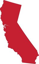 Picniva red California CA map Removable Vinyl Wall Decal Home Dicor 15 inchs Wid - £10.75 GBP