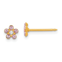 Inverness 14k June Crystal Birthstone Flower Earrings 786E - $154.85 CAD