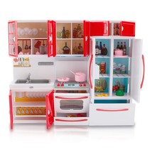 Liberty Imports Gourmet Red Doll Modern Kitchen Mini Toy Playset with Lights and - £43.82 GBP