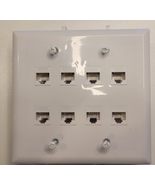 2 pack of 2 gang 8 port Cat5, 5e & cat6 RJ45 plate with remodel ring - $15.67