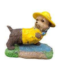 Danbury Mint Yorkie Yorkshire Terrier Dog Calendar Figurine April Missing Umbrel - £12.93 GBP