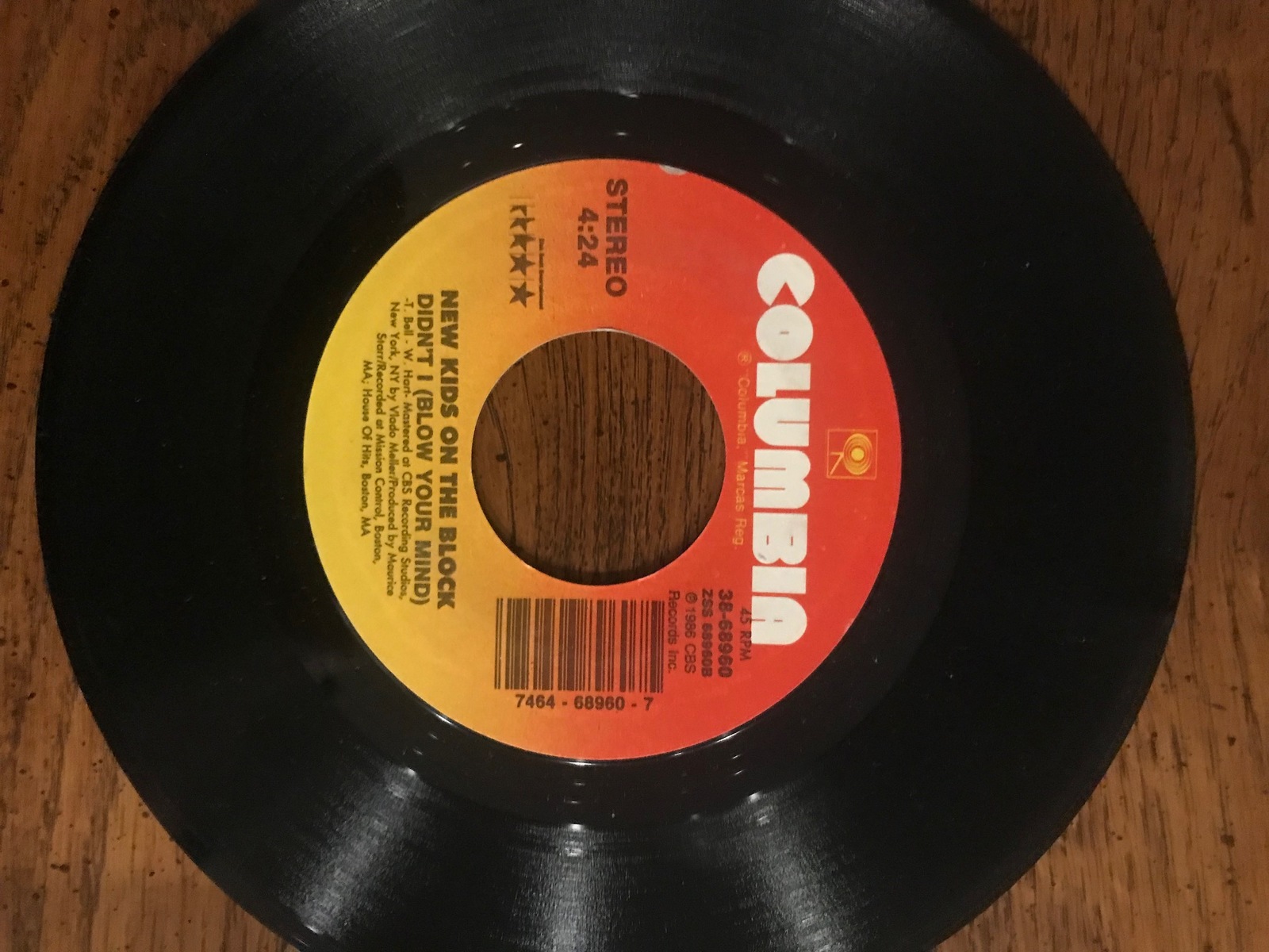 New Kids On The Block 45 Didn&#39;t I (Blow Your Mind)/Hangin&#39; Tough (B1) - $6.99