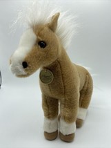 Miyoni By Aurora Standing Blonde &amp; White Horse 10&quot; Tall Plush Stuffed Animal - £8.30 GBP