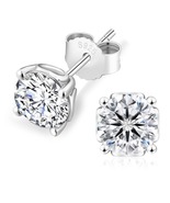 Iced Jewelry Classic Gem Moissanite Stud Earrings, 14k White Gold Plated - $739.33 MXN