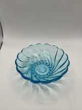 Hazel Atlas Capri Blue Seashell Glass Small Dessert Fruit Bowl 4.75&quot; - £10.82 GBP