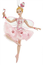 Kurt Adler Sugar Plum Fairy Candy Cane Ballerina w/ Wings Christmas Ornament - £11.70 GBP
