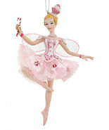 KURT ADLER SUGAR PLUM FAIRY CANDY CANE BALLERINA w/ WINGS CHRISTMAS ORNA... - £11.89 GBP