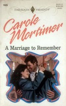 A Marriage to Remember (Harlequin Presents #1929) by Carole Mortimer / 1998 PB - £1.78 GBP