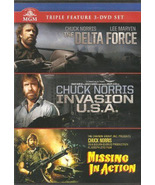 Chuck Norris Triple Feature DVD Set Missing in Action Delta Force Invasi... - £9.55 GBP