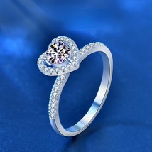 Real 0.5 Carat Moissanite Wedding Rings For Women 18K White Gol100% 925 Sterling - £26.44 GBP