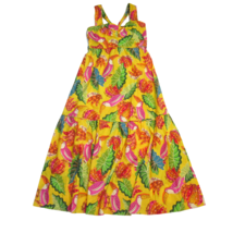NWT FARM Rio Beaks &amp; Bananas Maxi in Yellow Cotton Bow Back Tank Dress L $235 - £121.79 GBP