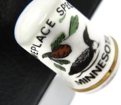Minnesota Some Place Special Fine Bone China Thimble Watsons Vtg Gold Tr... - £16.55 GBP