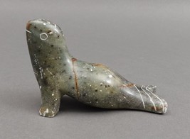Vintage Canadian Eskimo Hand Carved Inuit Art Soapstone Seal Figurine Sc... - £110.30 GBP