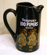 Seagrams 100 Pipers Scotch Pint Whisky Pitcher Bar Ware ✿ Bagpipe Player... - $19.75