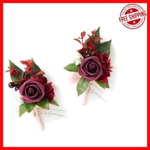Stunning Marsala and Burgundy Artificial Boutonnieres - Perfect for Any ... - $29.09