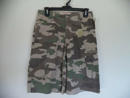 Boy's Camo Canyon River Blues Cargo Shorts. 29H. 100% Cotton. Husky. Adjustable - $15.84