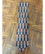 GUY LAROCHE Diffusion 100% Silk Geometric Red White Blue Men&#39;s Tie 57&quot; x 4&quot; - $6.84