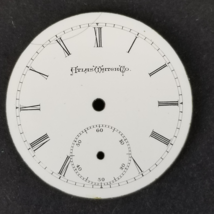 Atlas Watch Co pocket watch face white porcelain 1 5/16&quot; antique parts - $474.79 MXN
