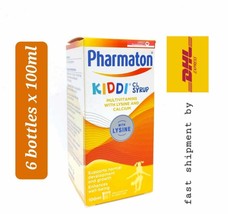 6 Bottles X100ml Pharmaton Kiddi Cl Syrup Multivitamin With Lysine &amp; Calcium - £77.93 GBP