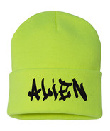 ALIEN Embroidered Cuffed Beanie Hat, Embroidered Gift, Winter Hat - $21.86 CAD