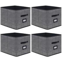 Extra Large Foldable Cloth Storage Cubes 4 Pack With Label Holders - Fabric Stor - £34.36 GBP