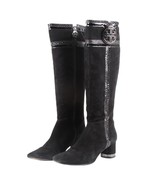 Tory Burch Edith Suede with Snakeskin Embossed Patent Leather Trim Boots... - $2,161.24 MXN