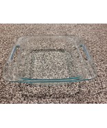 Pyrex C222 Blue Tint Clear 8x8 Square Glass 2 Quart Baking Dish With Han... - $22.00