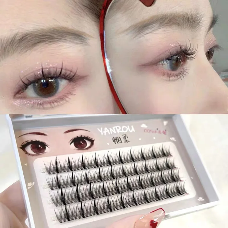 Fishtail A-type Mixed Hair Four Rows  Simulation Individual False Eyelas... - $29.43