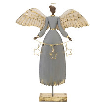 Metal Angel Sculpture with Lighted Accent 21&quot;H - $109.92 CAD