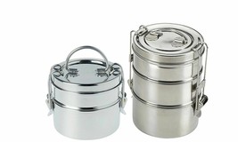 Stainless Steel Combo Lunch Box-ClipTiffin Box Lunch Box-10 cm Set Of 2 ... - £20.55 GBP
