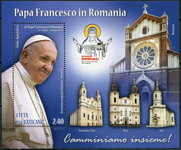 Vatican 2019. Visit of Pope Francis to Romania (MNH OG) Souvenir Sheet - £7.33 GBP