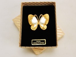 Vintage Butterfly Sweater Pin, 18 Karat Gold Plated, Fashion Jewelry, JW... - $20.19 CAD