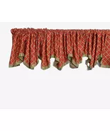 P Kaufmann Pierre Red Custom 179 x 21 Scalloped Valance - $112.00