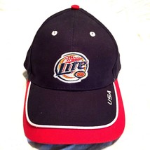 Miller Lite Beer USA Baseball Hat Adjustable Good Call Blue Red White Cap - £7.24 GBP