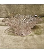 Vintage Scalloped Edge Cut Lead Crystal Pedestal Candy Dish (1940s) - $36.55 CAD
