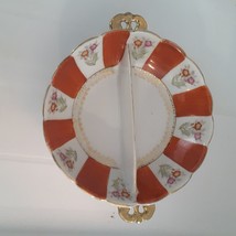 Trinket Trays Jewelry Divided Tray Red Gold White Flowers. Box A2 - $3.25