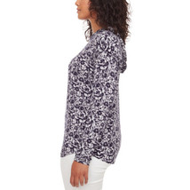 S.C. &amp; Co. Womens Floral Print Top with Hood Size Medium Color Navy Floral - £23.26 GBP