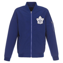 NHL Toronto Maple Leafs Lightweight Nylon Bomber Blue Jacket Embroidered Logo  - $119.99