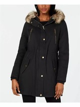 BCBGENERATION Womens Faux Fur Parka Coat, CHARCOAL, M - $1,251.26 MXN