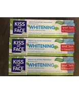 Lot Of 3 Kiss My Face Whitening Fluoride Free Toothpaste Cool Mint Gel 4... - $40.02