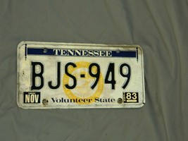 United States Tennessee 1983 / Dyer County Passenger License Plate # BJS... - £9.60 GBP