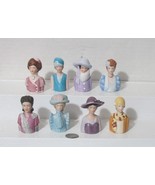 Vintage Complete Set Of 8 Elegant Lady Bust Circa Porcelain Thimble: By ... - $389.37 MXN