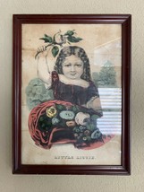 Antique Currier &amp; Ives Little Lizzie Fine Art Picture Old Vintage Lithograph Vtg - £154.45 GBP