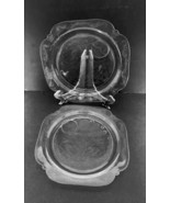 Federal Glass Madrid Clear Impressed Depression Glass Snack Plates No Cups - £17.03 GBP
