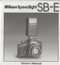 Nikon Speedlight SB-E  4&quot;X4&quot; Owner&#39;s Manual 1 page fold out - $5.00