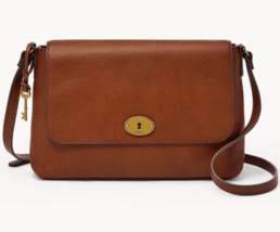 Fossil Gabriella Medium Brown Leather Flap Crossbody SHB3006210 NWT $280... - £93.79 GBP