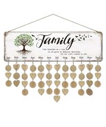 FAMILY Birthdays Hanging Plaque ~ Distressed Wood ~ Heart &amp; Circle Tags - $521.90 MXN
