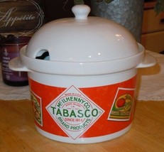 McIlhenny Tabasco 2 1/2 Qt Soup Chili Beans Ceramic Tureen Pot w/Lid EUC - £27.64 GBP