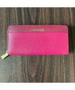 Michael Kors Continental Wallet Money Pieces Pocket Cranberry Pink Leath... - $1,086.96 MXN