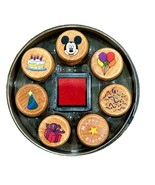 Vintage Disney Rubber Stamps Ink Pad 8 Piece Happy Birthday Theme New Ol... - £9.11 GBP